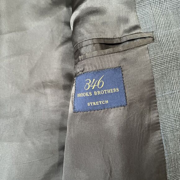 Men’s Grey Brooks Brothers Wool Suit 41L Pants 34x33 2 Button Single Vent - Picture 5 of 13